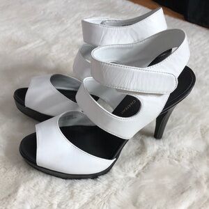 LeChateau white strap heels size 8
